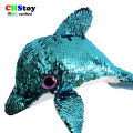 CHStoy #20A3056 stuffed sequin dophin toy custom animal sequin toy factory